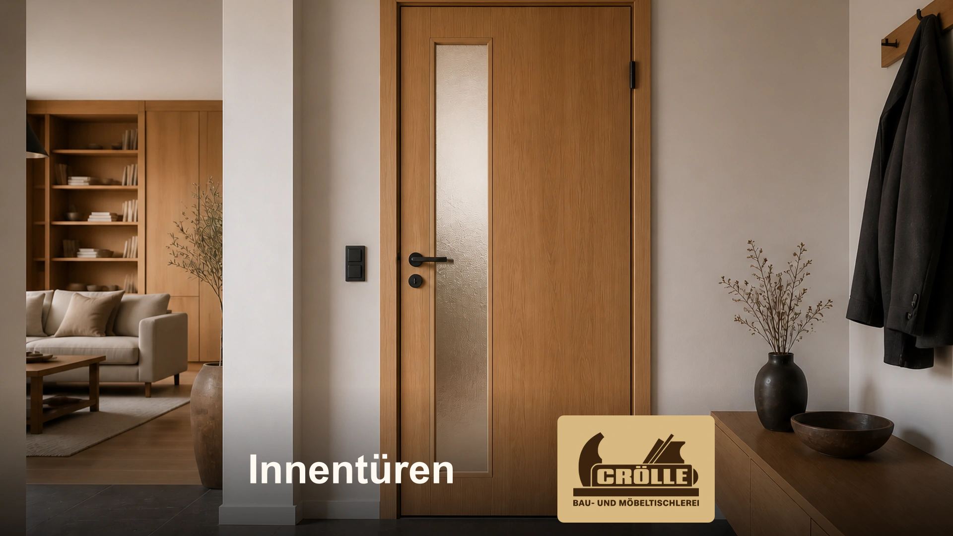 Holz-Innentür mit Glasausschnitt