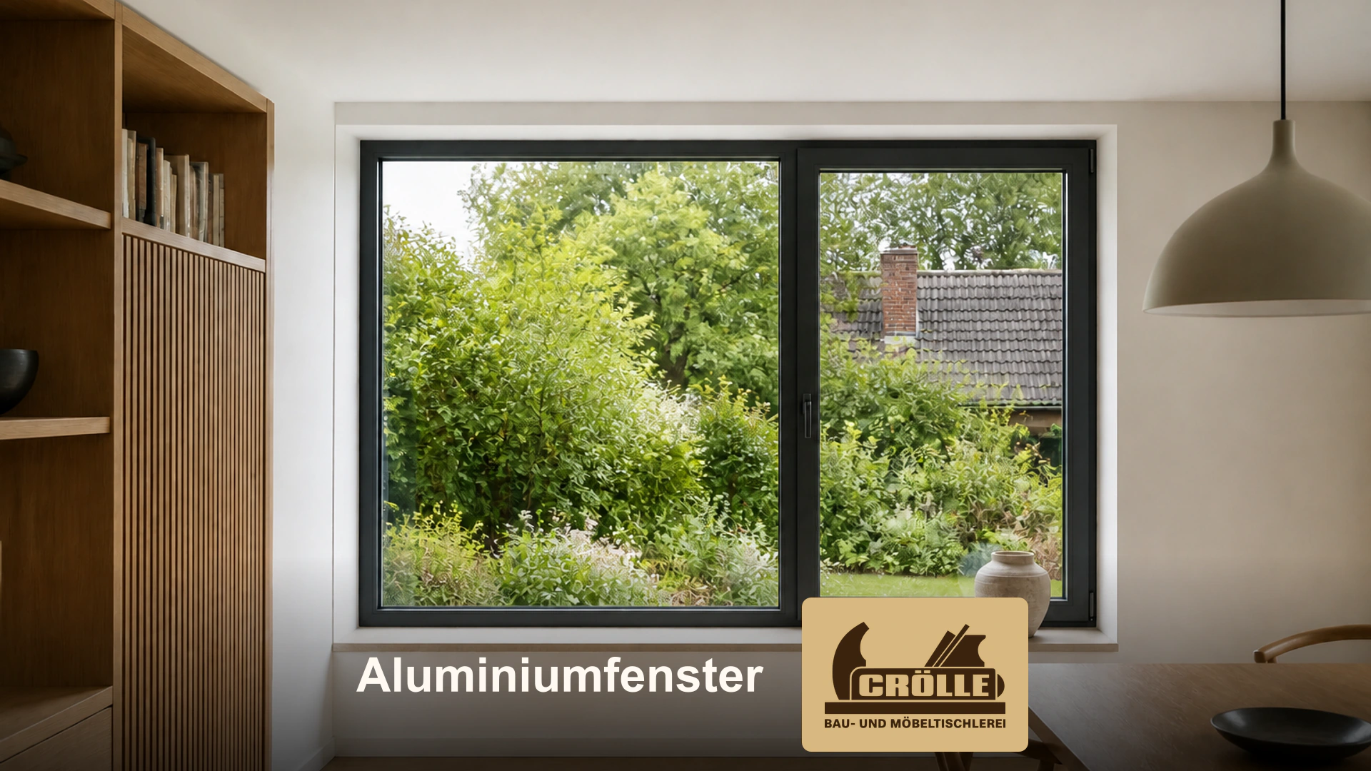 Dunkle Aluminiumfenster