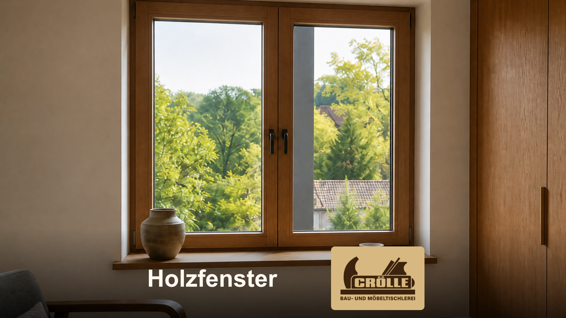 Holzfenster mit zwei Flügeln