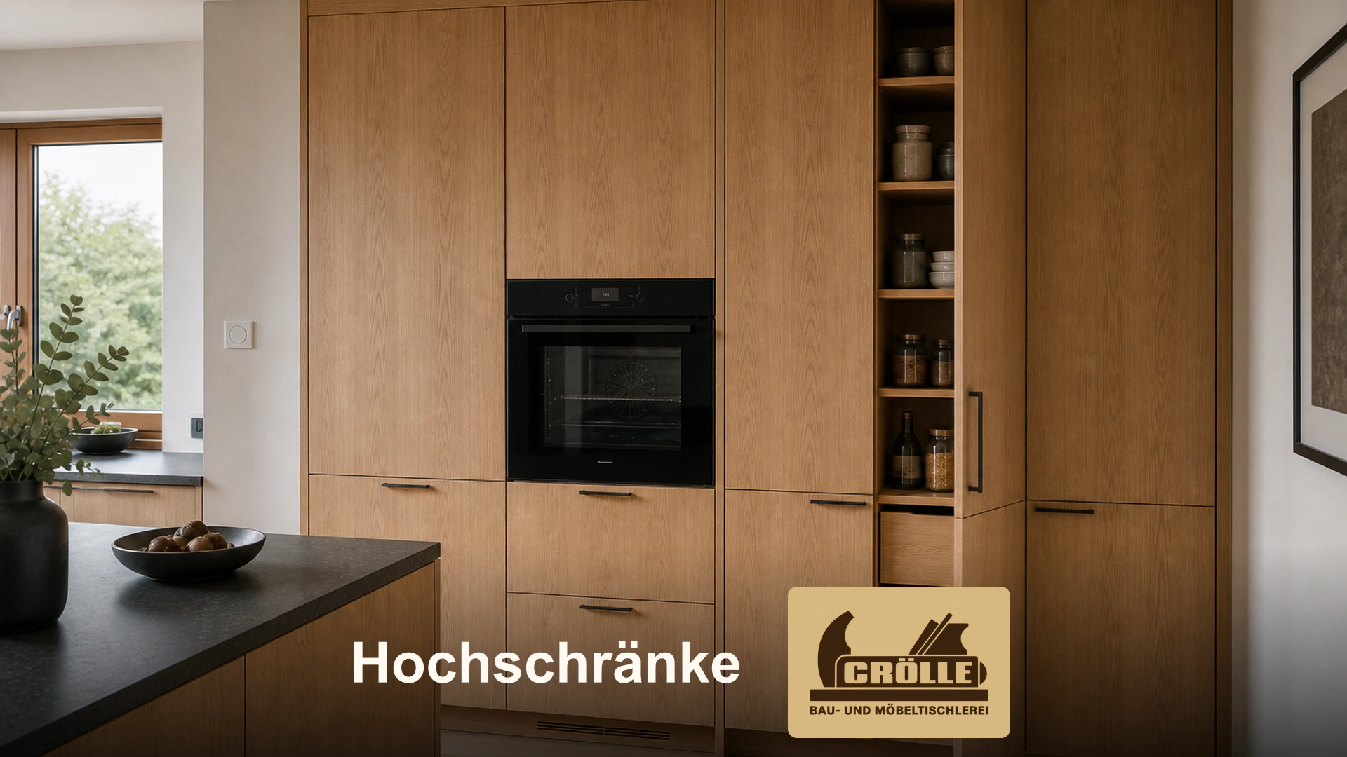 Küchen-Hochschränke aus Holz mit eingebautem Backofen
